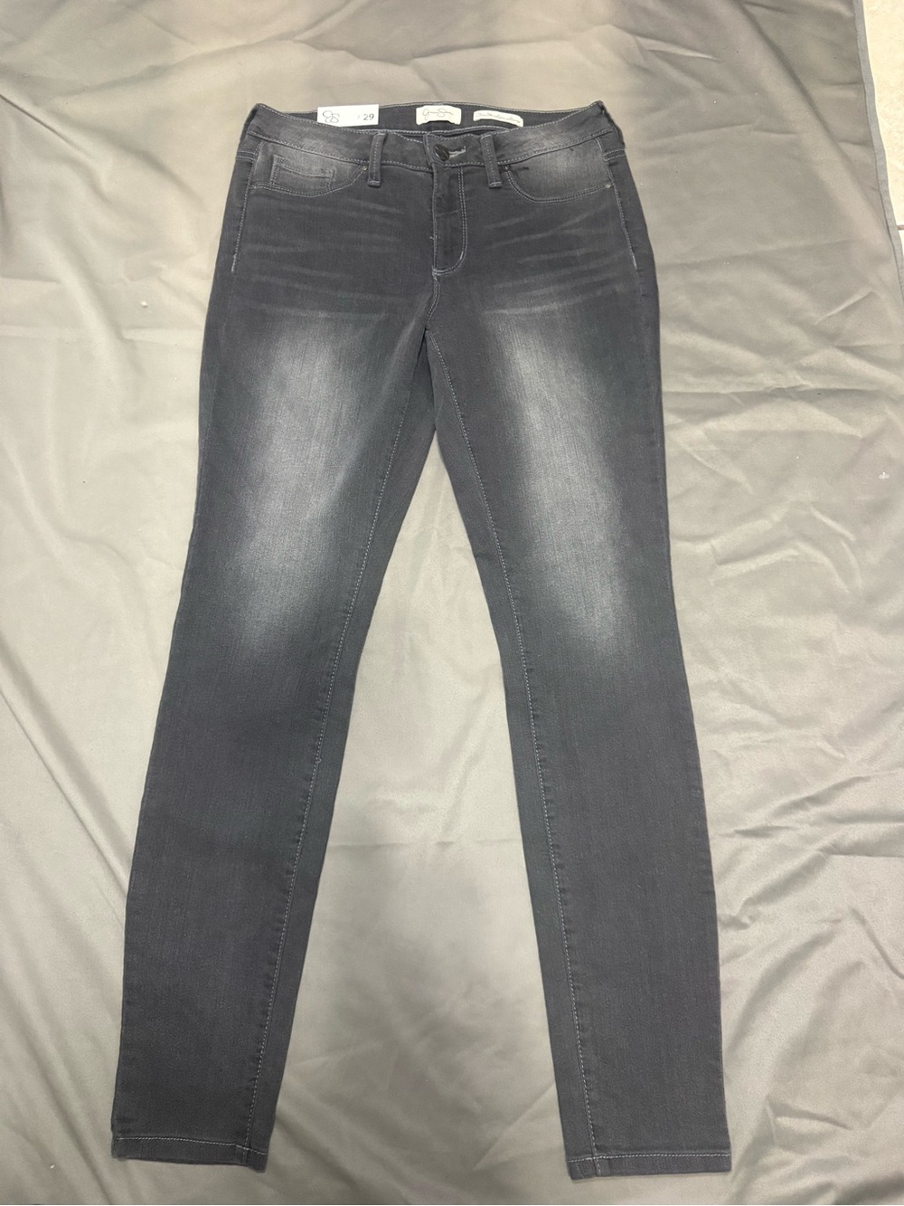 Jessica Simpson Women's Gray Dark Wash Skinny Jeans Slim Fit Stretch Size 29